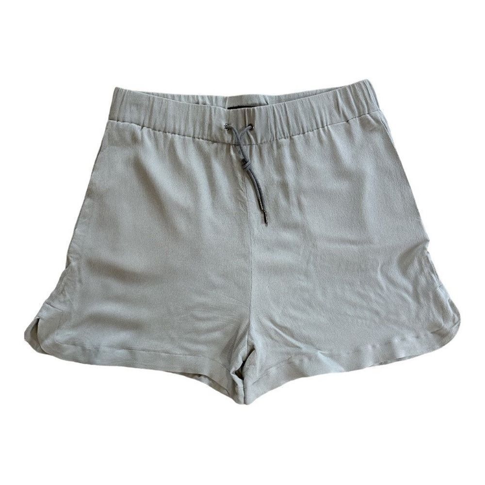 FABIANA FILIPPI Women’s Drawstring Waist Silk Blend Shorts Green/Gray Size Large